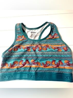 Tomboyx Tomboy X Teal Patterned Sports Bra M